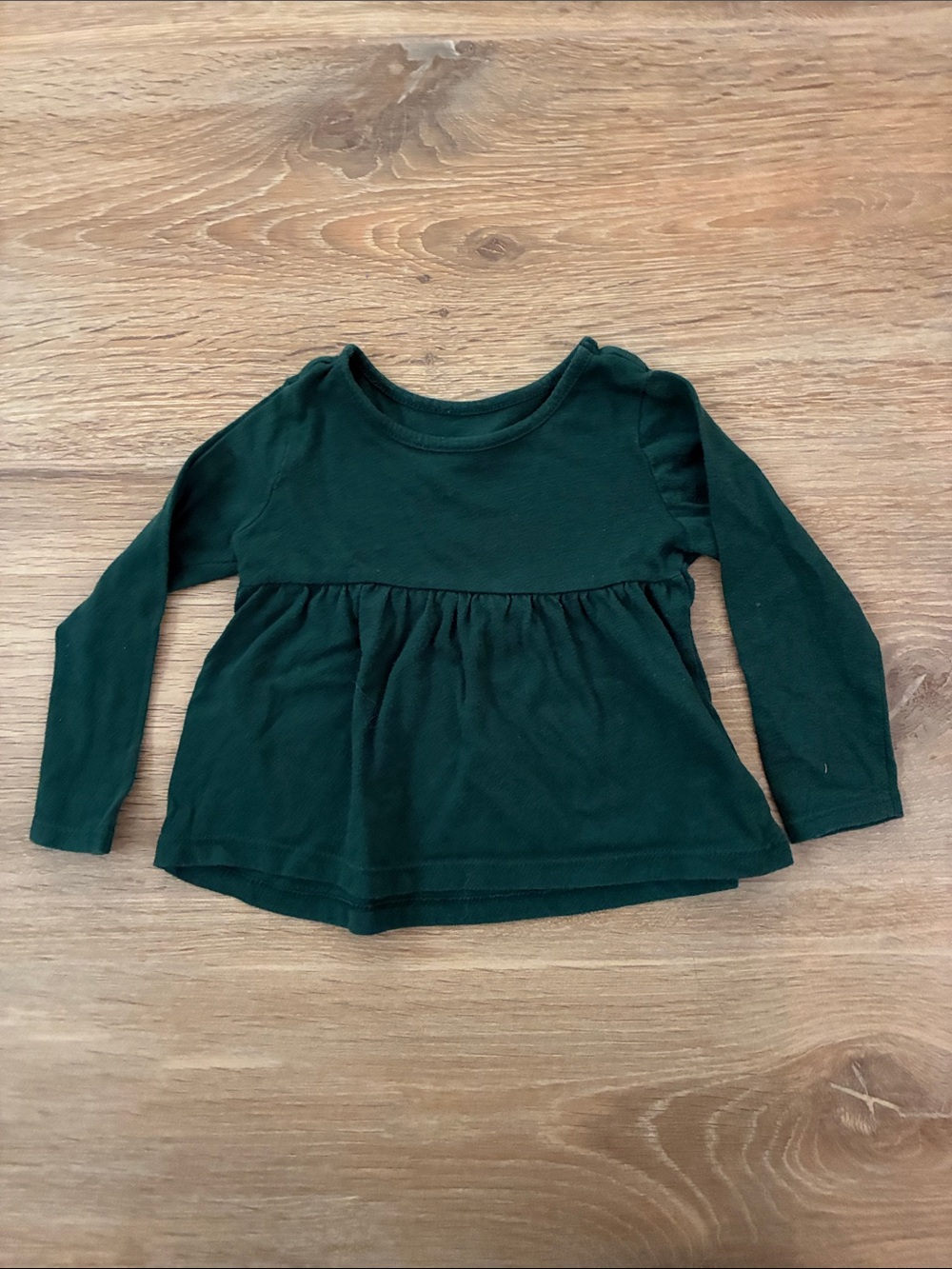 The Children's Place Green Long Sleeve Peplum Tee 12-18M